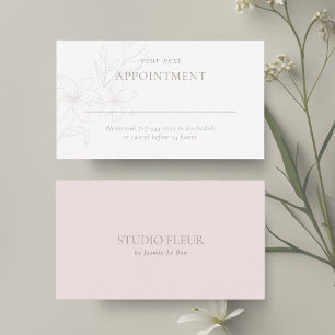 Blüten und Weiß Modern Boho Minimal Floral Terminkarte
