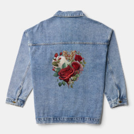 Blüten und Wertvolle Schmetterlinge Jeansjacke