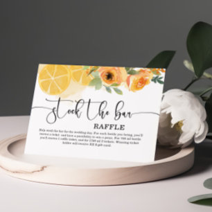 Blüten und Zitronen lagern das Brautparty des Bar  Begleitkarte