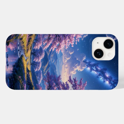 Blüten unter einem Sternenhimmel Case-Mate iPhone Hülle (Rückseite (Horizontal))