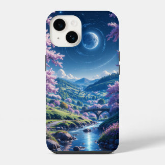 Blüten unter einem sternenklaren Himmel iPhone 14 Hülle