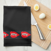 Bluten-Vampirs-Reißzähne Geschirrtuch (Viertel Falte)