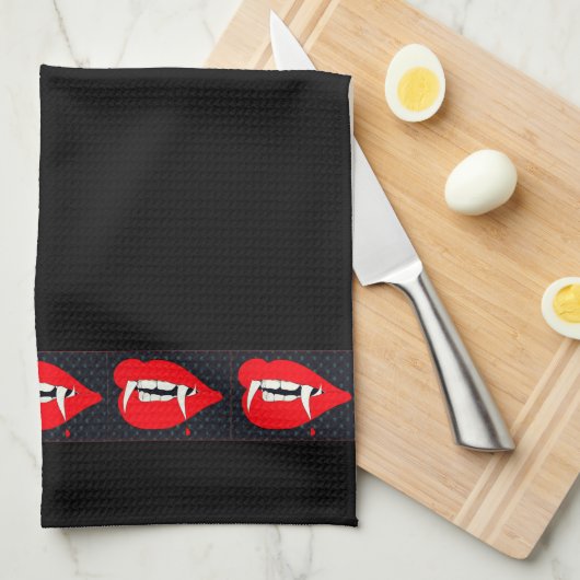 Bluten-Vampirs-Reißzähne Geschirrtuch (Viertel Falte)