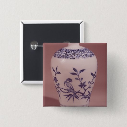 Blüten-Vase, Ming-Dynastie Button (Vorne & Hinten)