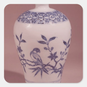 Blüten-Vase, Ming-Dynastie Quadratischer Aufkleber