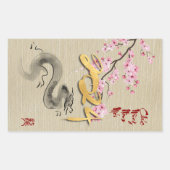 Blüten Vietnamesisches Neujahr des Drachen RcS Rechteckiger Aufkleber (Vorderseite)