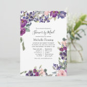 Blüten, Violet & Plum Baby oder Brautparty per Mai Einladung (Stehend Vorderseite)