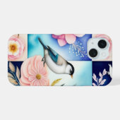 Blüten & Vögel iPhone 15 Hülle (Rückseite (Horizontal))