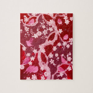 Blüten Vogel Kirschblüten Erröten Rosa Puzzle