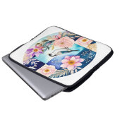 Blüten & Vögel  Laptopschutzhülle (Vorne Knopf)