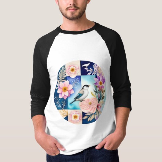 Blüten & Vögel T-Shirt (Vorderseite)