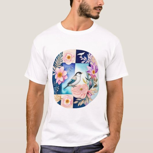 Blüten & Vögel T-Shirt (Vorderseite)