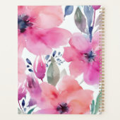 Blüten | Wasserfarben Rosa Blumen Gemalt Planer (Rückseite)