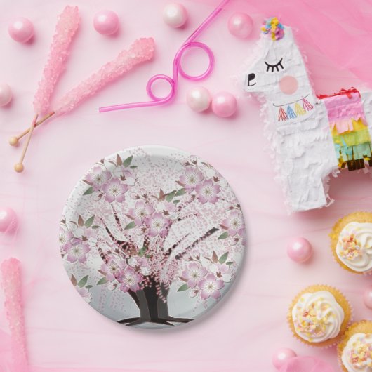 Blüten White Origami Artwork WEDDING BIRTHDAY Pappteller (Party)