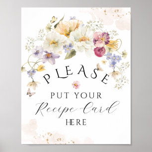 Blüten-Wildblumen-Rustikale-Braut-Party-Rezept Poster