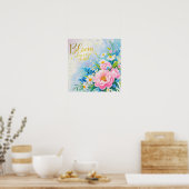 Blüten wo Sie gepflanzt werden Vibrant Wasserfarbe Poster (Küche)