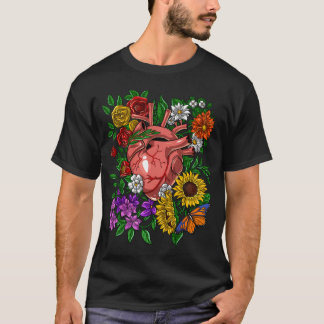 Blütenanatomisches Herz T-Shirt