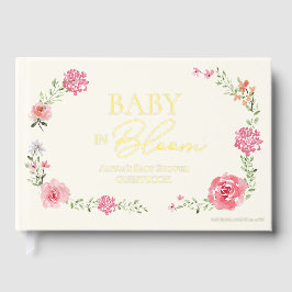 Blütenbaby Aquarell Wildblumen rosa Gold Gästebuch