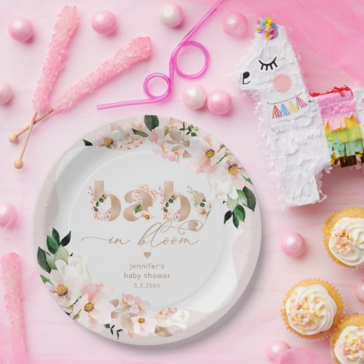 Blütenbaby Blütendusche Pappteller (Party)