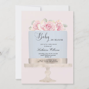 Blütenbaby Blütenkuchen Einladung zur Babydusche