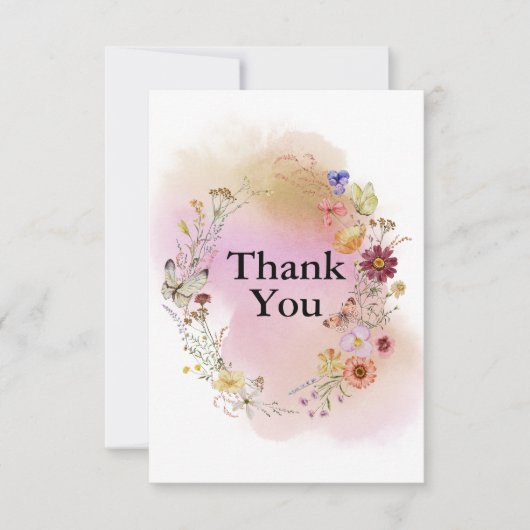 Blütenbaby der Wildblume Dankeskarte (Vorderseite)