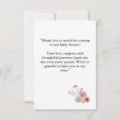 Blütenbaby der Wildblume Dankeskarte (Rückseite)