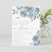 Blütenbaby in Bloom boy baby dusche Einladung (Stehend Vorderseite)