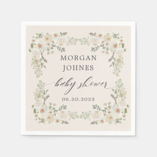 Blütenbaby in Elfenbeinblütendusche Serviette