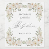 Blütenbaby in Elfenbeinblütendusche Weinetikett (Einzelnes Label)