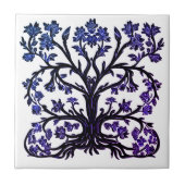 Blütenbaum #2 Cobalt Blue und White Fliese (Vorderseite)