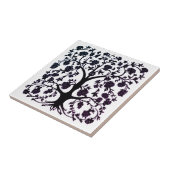 Blütenbaum #5 Schwarz und Weiß Fliese (Seite)