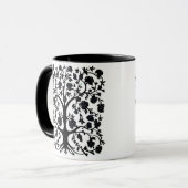 Blütenbaum #5 Schwarz und Weiß Tasse (Vorderseite Links)