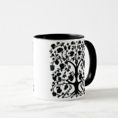 Blütenbaum #5 Schwarz und Weiß Tasse (VorderseiteRechts)