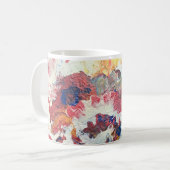 Blütenbaum abstrakt, rot-blau-gelb Blüte Kaffeetasse (Vorderseite Links)