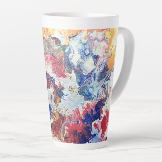 Blütenbaum abstrakt, rot-blau-gelb Blüte Milchtasse (Rechte Ecke)