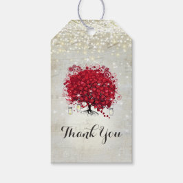 Blütenbaum des Roten Herzens unter den Sternen Geschenkanhänger