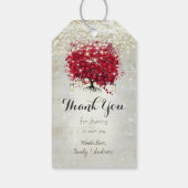 Blütenbaum des Roten Herzens unter den Sternen Geschenkanhänger (Rückseite)