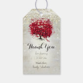 Blütenbaum des Roten Herzens unter den Sternen Geschenkanhänger (Rückseite)