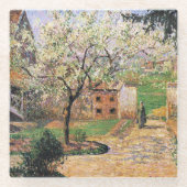 Blütenbaum, Eragny Camille Pissarro Glasuntersetzer (Vorderseite)