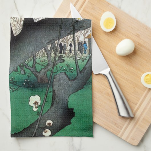 Blütenbaum, Hiroshige Geschirrtuch (Viertel Falte)