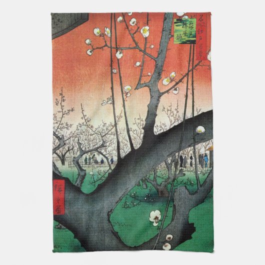 Blütenbaum, Hiroshige Geschirrtuch (Vertikal)