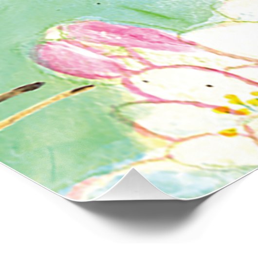 Blütenbaum mit Bienen Poster (Ecke)