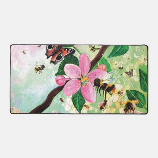 Blütenbaum mit Bienen Schreibtischunterlage (Vorderseite)