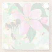 Blütenbaum mit Bienenstertrivet Glasuntersetzer (Rückseite)