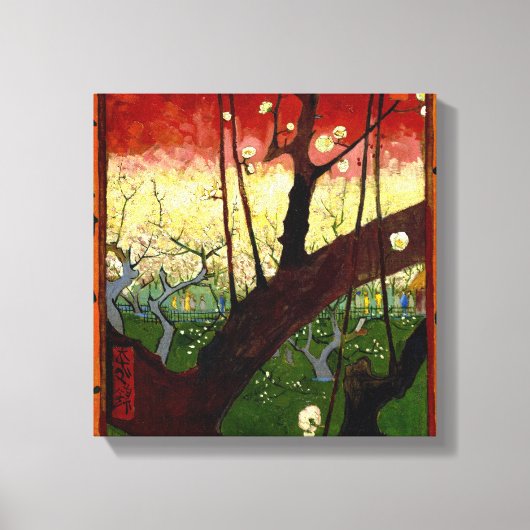 Blütenbaum nach Hiroshige von Van Gogh Leinwanddruck (Vorderseite)