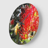 Blütenbaum Pohutukawa Große Wanduhr (Winkel)
