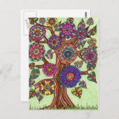 Blütenbaum Postkarte (Vorne/Hinten)