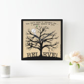 Blütenbaum Quadratische Wanduhr (Zuhause)