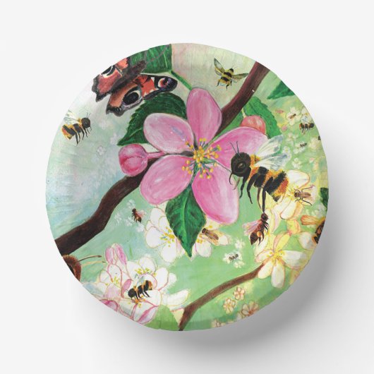 Blütenbäume für Bienen und andere Bestäuber Pappteller (Vorderseite)