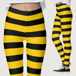 Blütenbiene Leggings<br><div class="desc">Leggings für Frauen mit schwarz-gelb gestreiften Hummeln. Toll für ein Halloween-Bienenkostüm.</div>